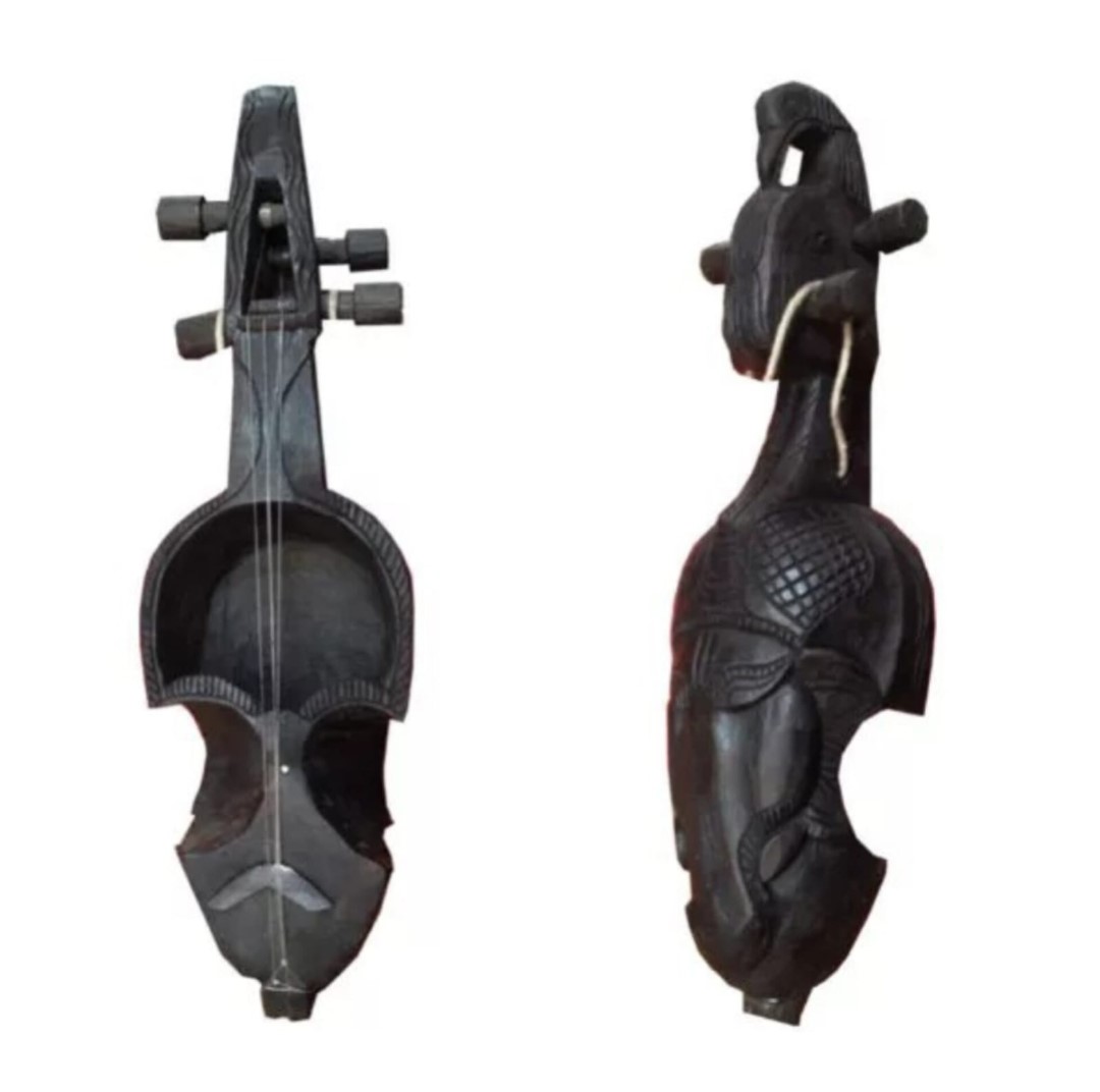 Nepali Sarangi with Bow — Hand-Carved thumbnail 2