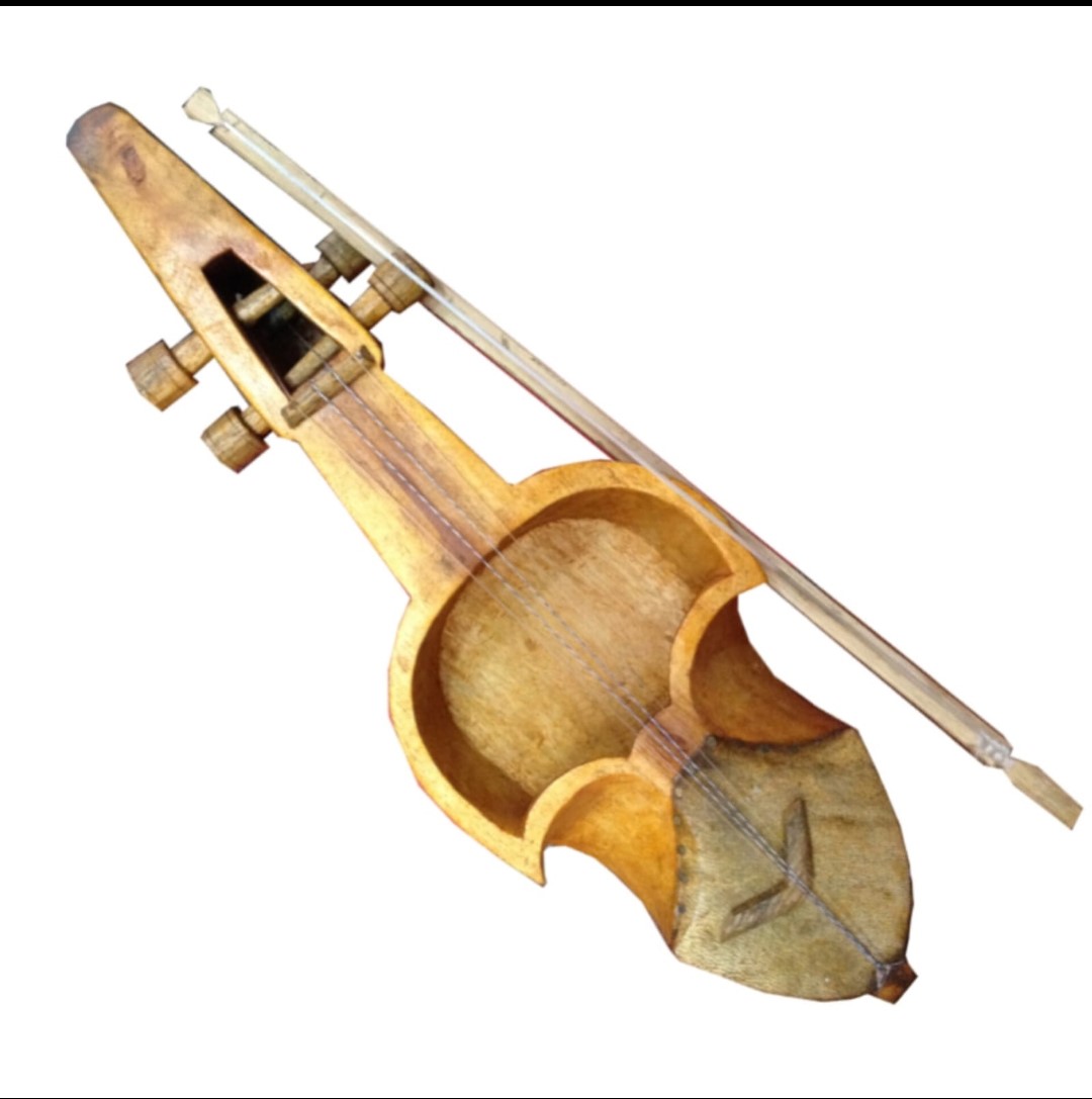 Nepali Sarangi with Bow — Hand-Carved